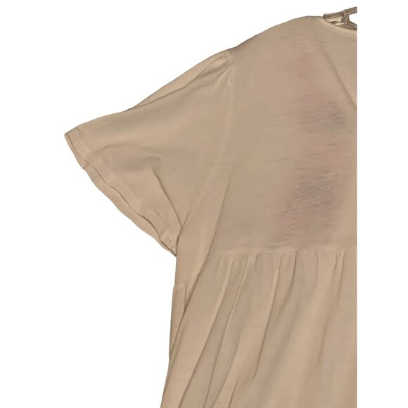 Cupio Embroidered Boho Top With Floral Design Size XL White Peasant Short Sleeve - Picture 8 of 16